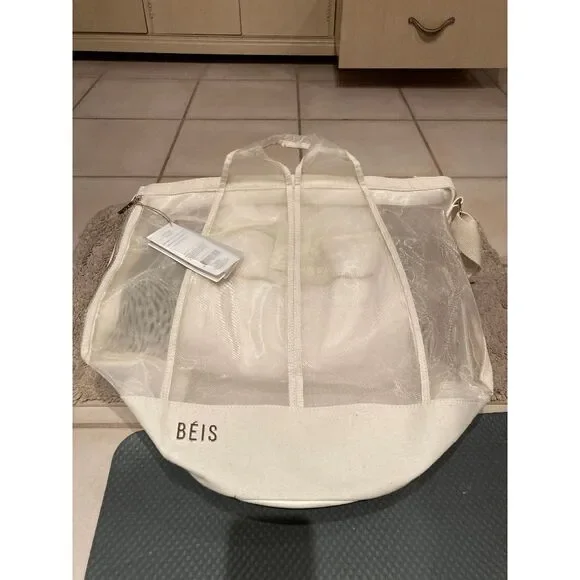 NWT Beis Phat Sack Extra Large Mesh Tote in Beige - LIMITED EDITION - Picture 3 of 11